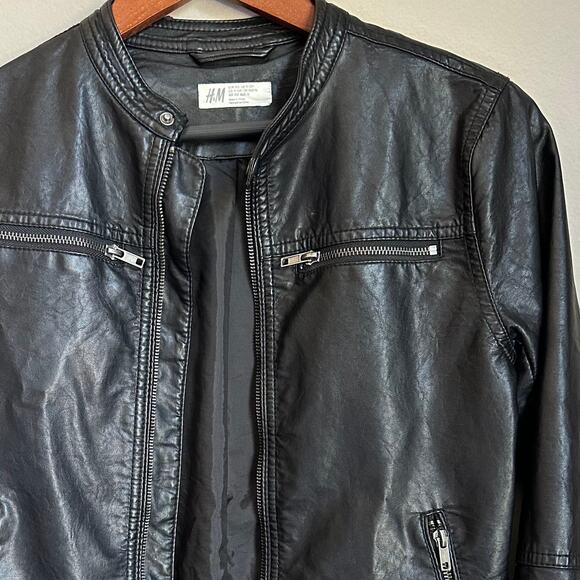 H&M Riverdale Black Faux Leather Jacket South Side Serpents Halloween Size XS - Picture 4 of 9